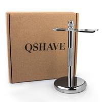 QSHAVE Men uchwyt na golarkę ze stali nierdzewnej pędzel do golenia stojak bezpieczeństwa Razor It uchwyt na golarkę 15cm uchwyt na maszynkę do golenia i szczotka nie w tym 2